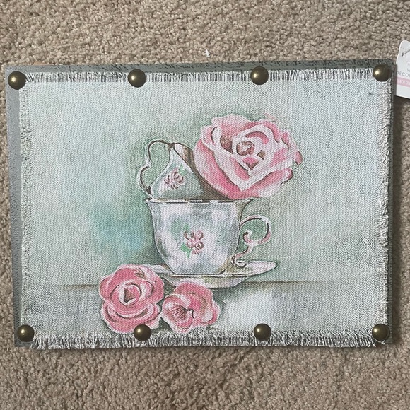 Michaels Wall Decor Nwt Wall Decor Teacups And Pink Roses Poshmark